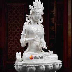 新宏石材-汉白玉宗绿度母佛像藏传佛教观音佛像化身圣母救度佛母