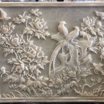 玉中龙玉石 雕刻工艺品 水刀拼花